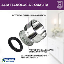 Carica l'immagine nel visualizzatore di Gallery, Prodotto Italiano - Rompigetto Rubinetto Cucina M24 - Aeratore per Rubinetto High-Tech - Risparmio Idrico e Filtrazione 