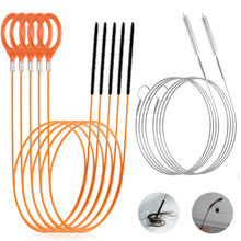 Carica l'immagine nel visualizzatore di Gallery, Set da 7 Stura Lavandini e Scarichi, Strumento di Rimozione dei Capelli a Serpente da 76 cm + Spazzola Per Pulizia Fless