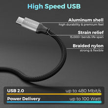 Carica l'immagine nel visualizzatore di Gallery, deleyCON 1m USB C PD3.0 (100W Ricarica Rapida) USB-C a USB-C per iPhone 17 16 15 Pro Max Air Galaxy S26 S25 S24 S23 S22 