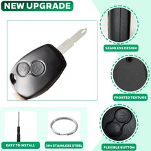 Carica l'immagine nel visualizzatore di Gallery, 2 Pezzi Guscio Chiave Auto 2 Tasti Compatibile con Dacia Duster Dokker Logan Lodgy Sandero Stepway Ricambio Telecomando 