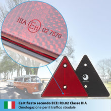 Carica l'immagine nel visualizzatore di Gallery, valonic triangolo catarifrangente, 2 pezzi - certificato secondo ECE: R3.02 Classe IIIA - 15cm - riflettore per rimorchi