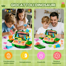 Carica l'immagine nel visualizzatore di Gallery, VBACALA Dinosauri Plastilina Giocattoli, Accessori per Set di Creta da Modellare per Dinosauri in Astuccio con Ruote, Fo