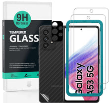 Carica l'immagine nel visualizzatore di Gallery, Ibywind Vetro Temperato per SAMSUNG Galaxy A53 5G 6.5",[2 Pezzi]con Metallico Protezione Obiettivo Fotocamera,Skin in St