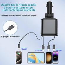 Carica l'immagine nel visualizzatore di Gallery, 4 In 1 Caricatore Auto USB C 66W, Carica Batteria per Auto Cellulare con Luce Stellata, 12V/24V Caricabatteria da Auto R