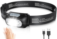 Carica l'immagine nel visualizzatore di Gallery, Glangeh Torcia Frontale LED, Lampada Frontale Potente con Sensore Movimento