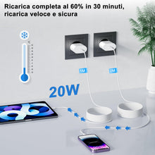 Carica l'immagine nel visualizzatore di Gallery, Confezione da 2 caricabatterie rapido USB C con cavo di ricarica per iPhone 2 m e 1 m, cavo di ricarica rapida per i Pho