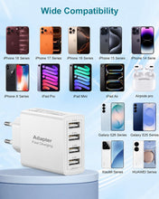 Carica l'immagine nel visualizzatore di Gallery, Caricatore USB, 4 Porte 25W/5A Presa USB Multipla Alimentatore USB Multiplo Caricabatteria Cellulare Rapido per iPhone D