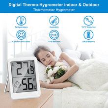 Carica l'immagine nel visualizzatore di Gallery, HORJOR Mini Termometro LCD Igrometro Professionale Digitale con Livello di Comfort Misuratore umidità per Ambiente per I