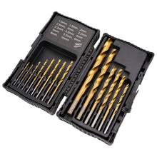 Carica l'immagine nel visualizzatore di Gallery, Amazon Basics Set per trapani in acciaio ad alta velocità per metallo, legno e plastica, 14 pezzi, 1,5-10 mm