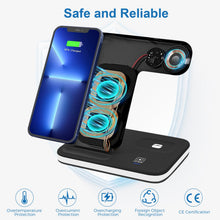Carica l'immagine nel visualizzatore di Gallery, Caricatore Wireless Stazione di Ricarica, 3 in 1 Caricabatterie Wireless Charger Base per iPhone 16/15/14/13/12/11/Pro/M