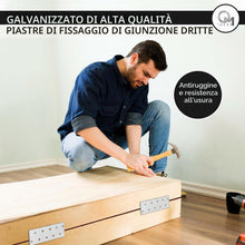 Carica l'immagine nel visualizzatore di Gallery, 10 x Piastre forate (100 x 40 x 2) Piastra di fissaggio, Connettore per legno, Lastrina di giunzione piatta, Piastra di 