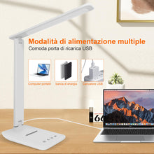 Carica l'immagine nel visualizzatore di Gallery, lampada da scrivania,lampada da lettura,dimmerabile lampada da tavolocon porta USB, 3 modalità di illuminazione, lampada