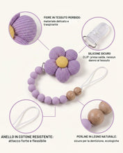Carica l'immagine nel visualizzatore di Gallery, Set da 2 portaciuccio con motivo floreale e pois, senza BPA, con cordino in cotone e clip in silicone, unisex, design ca