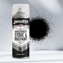 Carica l'immagine nel visualizzatore di Gallery, JENOLITE Directorust Vernice spray per barbecue e stufa - Nero opaco - Resistente alle alte temperature Fino a 650°C - 4