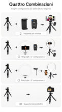 Carica l'immagine nel visualizzatore di Gallery, KILBY Ring Light da Tavolo 12" 30cm Regolabile per Selfie, Video, Foto, Tiktok - Lampada Led Anello per Smartphone con 3