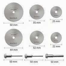 Carica l'immagine nel visualizzatore di Gallery, 9 Pezzi Dischi da Taglio per Dremel, Mini Lame per Seghe Circolari HSS, Dischi Diamantati e da Taglio di Resina, Utensil