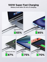 Carica l'immagine nel visualizzatore di Gallery, Cavo USB C a USB C 3M, Lungo Cavo di Ricarica Rapida USB C 100W 5A Cavo USB Tipo C Usbc a Usbc Cavo di Ricarica per Cell