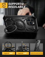 Carica l'immagine nel visualizzatore di Gallery, Lanhiem Cover per iPhone 12 Pro Max, 14FT Antiurto, 360° Supporto, Nero