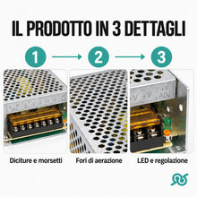 Carica l'immagine nel visualizzatore di Gallery, TEMPO DI SALDI Alimentatore 12V 10A Metallo circa 16x10x4 cm per LED e CCTV