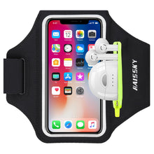 Carica l'immagine nel visualizzatore di Gallery, HAISSKY Fascia da Braccio con Tasca Auricolari per Smartphone fino a 6,9"