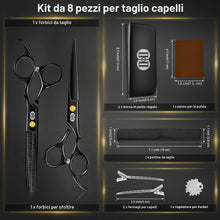 Carica l'immagine nel visualizzatore di Gallery, CIICII Forbici Parrucchiere Professionali, 6,7″ Forbici Capelli (Nero)