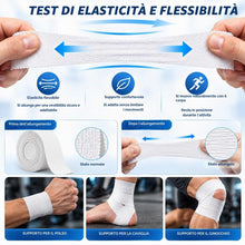 Carica l'immagine nel visualizzatore di Gallery, 8 Rotoli Nastro Sportivo Bianco Nastro Autoadesivo Bendaggi Sportivi Strappabile 3,8cm x 10m