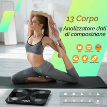 Carica l'immagine nel visualizzatore di Gallery, RunStar Bilancia pesapersone e percentuale grasso, Bilancia smart digitale e precisa con ampio display, Analizzatore di 