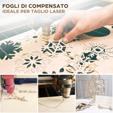 Carica l'immagine nel visualizzatore di Gallery, LotFancy 12 Fogli Compensato 3 mm, 30 x 30cm, Pannello Compensato Fai da Te