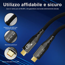 Carica l'immagine nel visualizzatore di Gallery, ZIKNYDO 80Gbps Thunderbolt 5 Cavo 1 metro, cavo USB 4 2.0 120Gbps di larghezza di banda per display 16K/Dual 8K, ricaric
