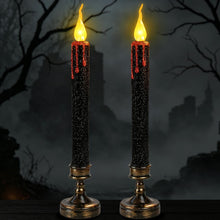 Carica l'immagine nel visualizzatore di Gallery, 2 Pezzi Candele LED Halloween 24.5cm Finte Candela Halloween Decorative Gocciolanti di Sangue Candeline a Batteria per F