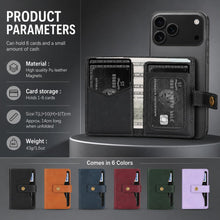 Carica l'immagine nel visualizzatore di Gallery, Portafoglio Magnetico compatibile con MagSafe, Porta Carte RFID in Pelle PU con 4 Scomparti, Tasca per Banconote, Finest