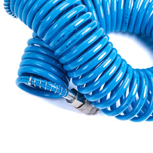 Carica l'immagine nel visualizzatore di Gallery, Tubo a spirale per aria compressa in PU poliuretano Ø 5,5 x 8 mm lunghezza 10 mt completo di raccordi ad attacco rapido