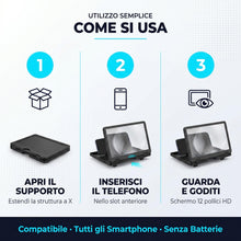 Carica l'immagine nel visualizzatore di Gallery, Lente di Ingrandimento per Schermo dello Smartphone - Amplificatore Video Estraibile ad Alta Definizione - Supporto Pieg