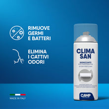 Carica l'immagine nel visualizzatore di Gallery, CAMP Climasan Igienizzante - Igienizzante Climatizzatore Casa, Spray per Condizionatori Ideale per Rimuovere Germi e Bat