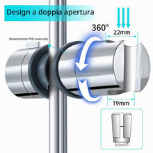 Carica l'immagine nel visualizzatore di Gallery, Joyoldelf, staffa di ricambio regolabile in ABS con morsetto, per asta saliscendi per doccia manuale da 18-25 mm, cromat