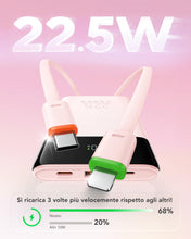 Carica l'immagine nel visualizzatore di Gallery, VEGER 10000mAh Powerbank con Cavi Integrati 22.5W Ricarica Rapida Portatile