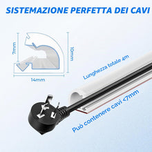 Carica l'immagine nel visualizzatore di Gallery, 4 Meter Canalina Passacavi Adesiva, Staranry Canale Flessibile, Bianco