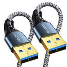 Carica l'immagine nel visualizzatore di Gallery, ANDTOBO Cavo USB 3.0 Maschio Maschio 0,5 Metri, Cavo USB Doppio Maschio A Maschio A 5Gbps per Raffreddamento PC Portatil