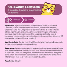 Carica l'immagine nel visualizzatore di Gallery, Calcio Integratore con Vitamina D Bambini, 90 Gommose Fragola e Vaniglia