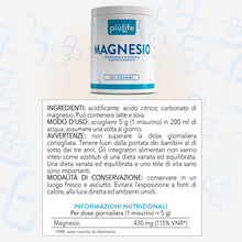 Carica l'immagine nel visualizzatore di Gallery, Magnesio in Polvere, Carbonato e Acido Citrico PiùLife, 320 g