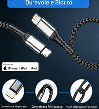 Carica l'immagine nel visualizzatore di Gallery, Cavo USB C Lightning 1M, Cavo iPhone USB C 2Pezzi [Certificato MFi] Cavetto iPhone Lightning Cavi Carica Rapida Type C F