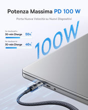 Carica l'immagine nel visualizzatore di Gallery, Baseus Cavo USB C con Display Digitale, Cavo di Ricarica Rapida da Tipo C a C da 100 W con 480 Mbps, Cavo intrecciato, C