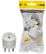 Carica l'immagine nel visualizzatore di Gallery, Vimar FP00303.B Adattatore semplice SICURY 250 V~ 3 pezzi, spina grande 2P+T 16 A standard IT tipo S17, presa 2P+T 16 A 