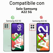 Carica l'immagine nel visualizzatore di Gallery, Ferilinso Cover per Samsung Galaxy A22 5G + 2 pezzi in vetro temperato protezione schermo [custodia trasparente silicone