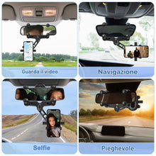 Carica l'immagine nel visualizzatore di Gallery, LURICO Supporto per telefono specchietto retrovisore, porta cellulare auto specchietto, Supporto Telefono Auto 360° Gire