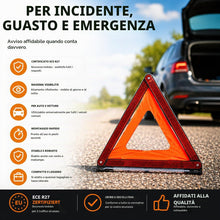 Carica l'immagine nel visualizzatore di Gallery, Triangolo d’Emergenza Auto 2027 Rosso ECE R27 – Segnaletica Riflettente per Incidenti e Guasti – Accessorio Obbligatorio