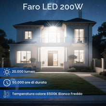 Carica l'immagine nel visualizzatore di Gallery, CREATESTAR Faretto Led da Esterno 20000LM 200W, Faretti Led Esterni 6500K luce bianca fredda, 1 Pezzi IP66 Impermeabile 