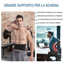 Carica l'immagine nel visualizzatore di Gallery, Paskyee Fascia Lombare Supporto con 6 supporti - Tutore per la schiena per alleviare il dolore da scoliosi e sciatica - 