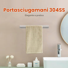 Carica l'immagine nel visualizzatore di Gallery, Ibergrif M34456A - Porta asciugamani adesivo 40 cm, due metodi di installazione (adesivo e foratura), portasciugamani pe