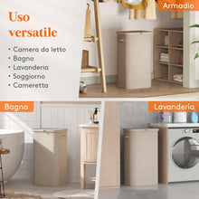 Carica l'immagine nel visualizzatore di Gallery, Lifewit Cesto Portabiancheria, Cesta Panni Sporchi con coperchio, Laundry Basket con Plastica Manici, Porta Biancheria S